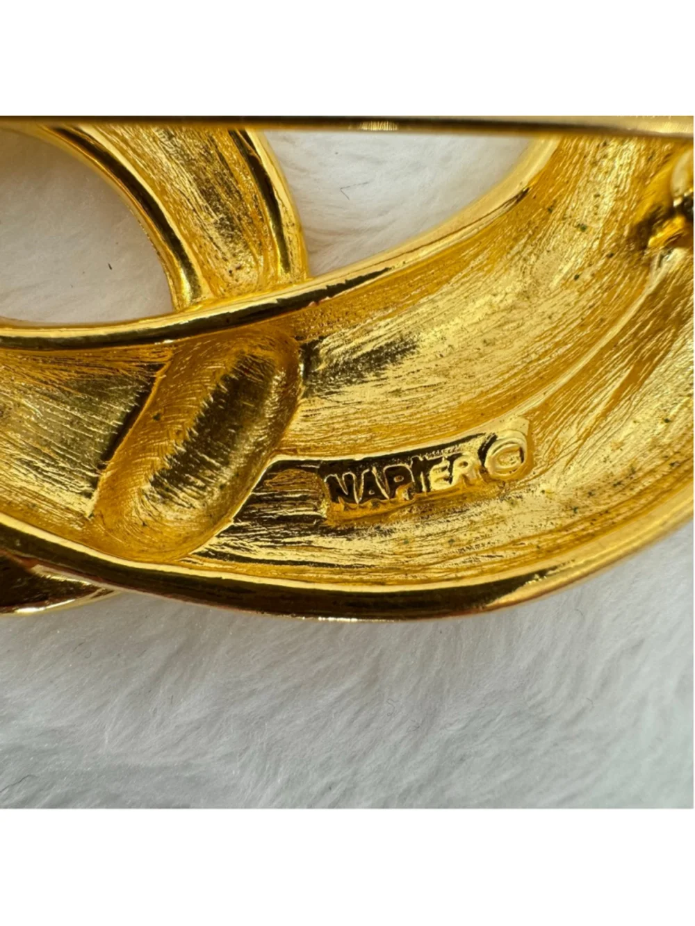 Vintage Napier Pin Brooch Gold Tone Statement Piece 90s Grandmacore Glam